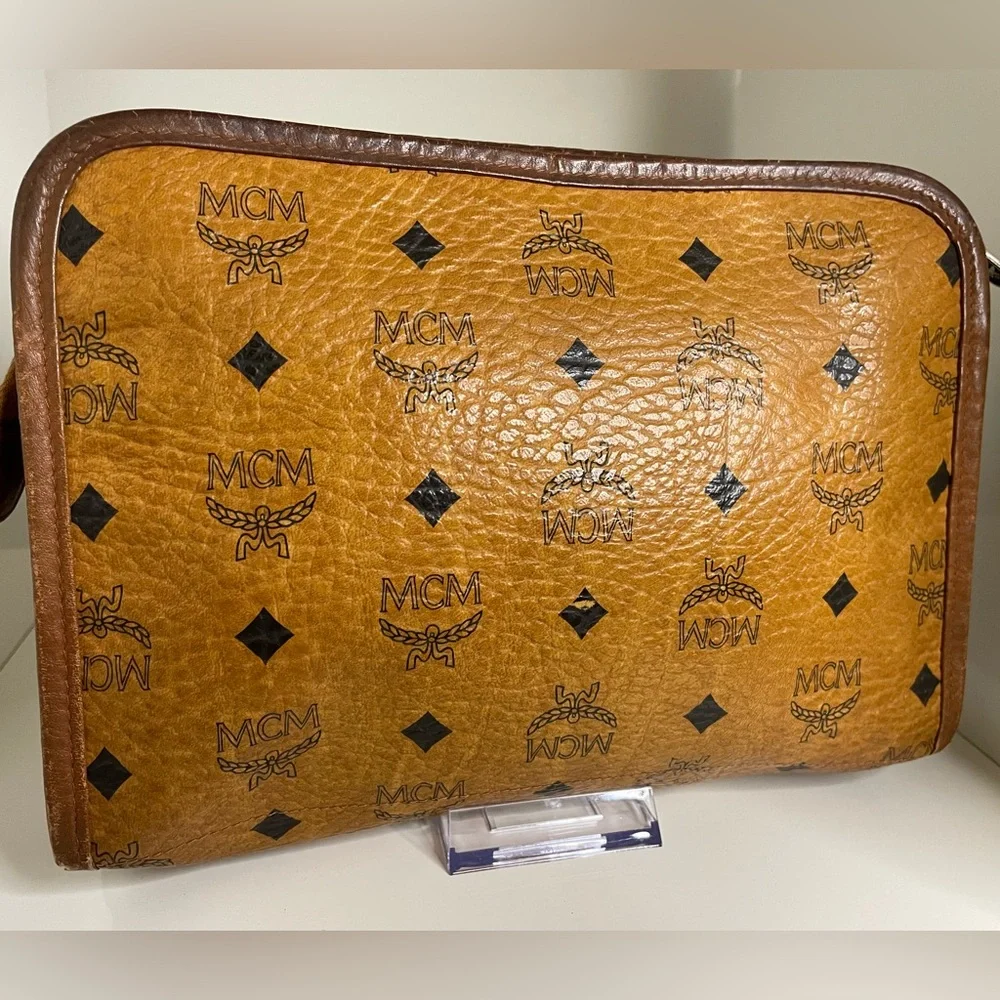 MCM Leather Clutch Vintage Bag Authentic